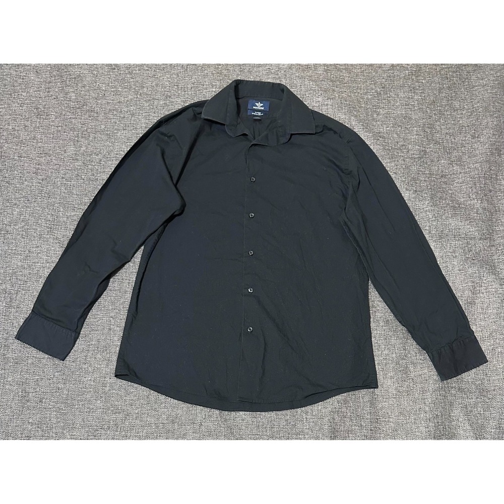 Dockers Fitted Men's 15/15 1/2‎ 32/33 M Black Long Sleeve Shirt